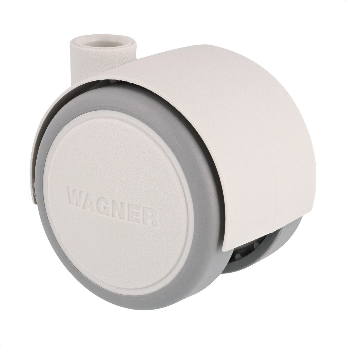 WAGNER Design Möbelrolle/Doppelrolle - SOFT - Durchmesser Ø 40 mm, papyrusweiß/grau, Tragkraft 35 kg - 01670401