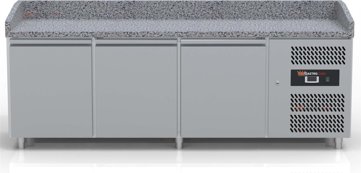 Pizzakühltisch - Pizzatisch mit 3 Türen - 2 x 0,8 m - IDEAL