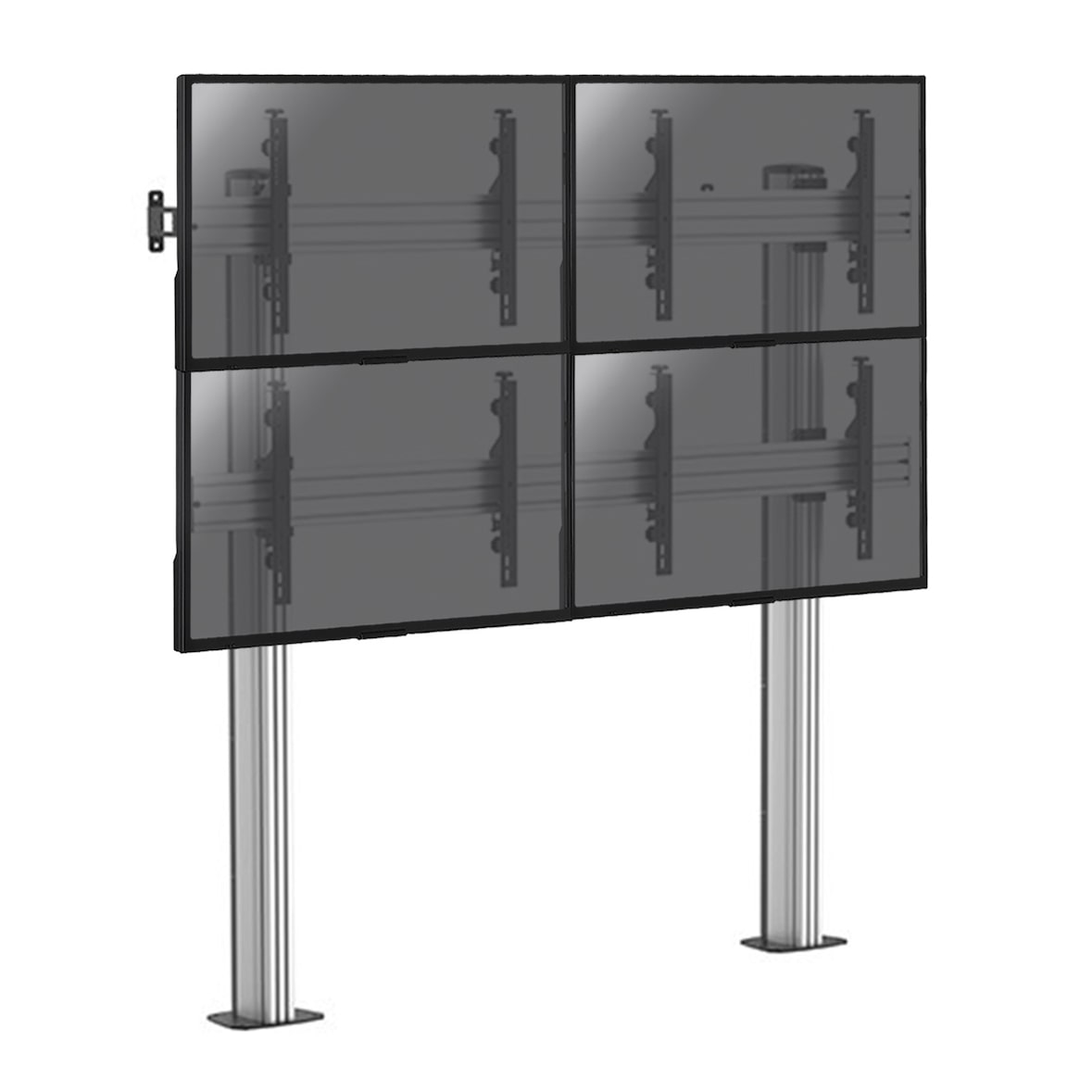 KIMEX - Suporte de vídeo wall para 4 ecrãs de TV 45''-55'' - Altura 175cm - Para aparafusar