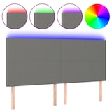 thumbnail of Décoshop26 - Cabeceira acessório para quarto iluminação LED 200 x 5 x 118/128 cm tecido cinza escuro TDL0201088