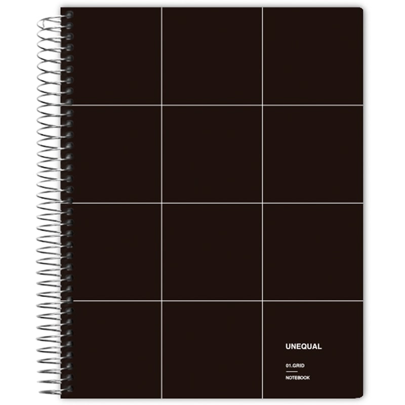 Caderno de  capa dura A5 Unequal Grid preto