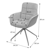 thumbnail of Esszimmerstuhl HWC-K32, Küchenstuhl Lehnstuhl Stuhl, drehbar Auto-Position, Stoff MVG ~ creme-beige