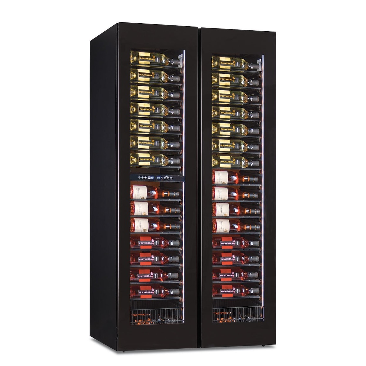 Bodega 2 puertas refrigeración ventilada 217 botellas 3 zonas de temperatura +2 +20 °C/ +2 +12 +20 °C 92x69x180,4h cm