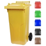 thumbnail of Mega Deal 2x PROREGAL 2-Rad-Mülltonne, 120 Liter, HDPE Kunststoff, Gelb, Mülltonne, Müllgroßbehälter, Mülleimer, Abfalltonne, Müllbehälter