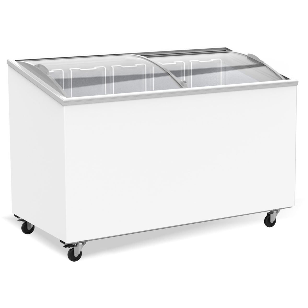 Gastro mobile Tiefkühltruhe Kühltruhe Tiefkühlung 397 L -18/-24°C  ISO 60mm Glasdeckel