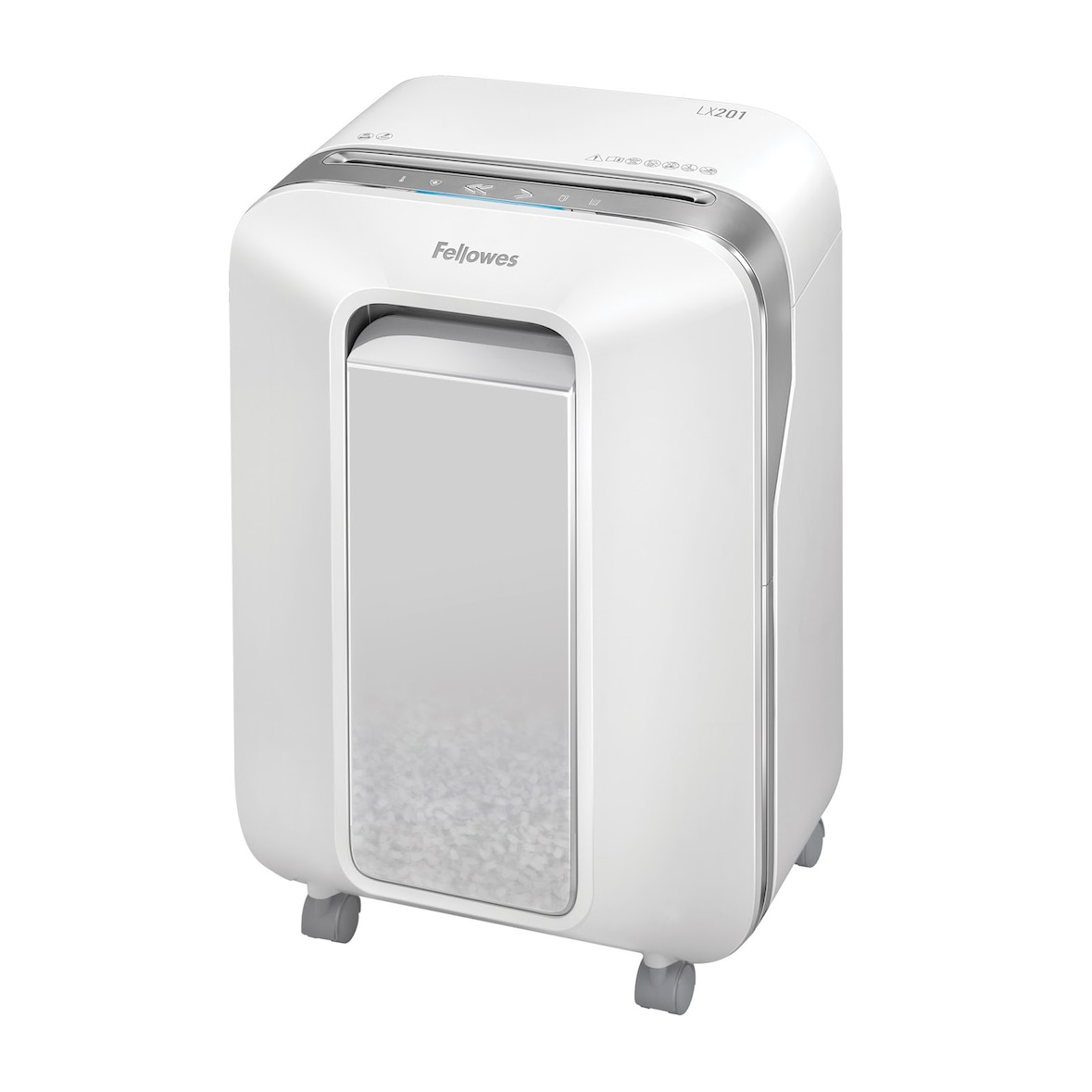 Fellowes Aktenvernichter 12 Blatt High Security (P5), Papierschredder für Büro, Powershred LX201, Microcut Schredder mit 22L Papierkorb, 100%