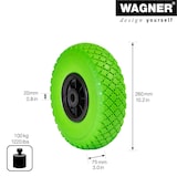 thumbnail of WAGNER Sackkarrenrad - PANNENSICHER - PU geschäumtes Rad Ø 260 mm, Felge 75 mm, Achse 20 mm, Tragkraft 100 kg - 04826201