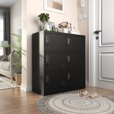 thumbnail of Metallschrank Spind Aufbewahrungsschrank 90x40x100 cm Schwarz mit 6 Türen, abschließbaren Fächern, Lüftungsschlitzen und Kartenfächern