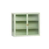 thumbnail of Wandschrank Sideboard mit Glastüren 60x70x23 cm Mintgrün, 2 Türen, 3 Ebenen, abnehmbarer Einlegeboden, Metall + Hartglas