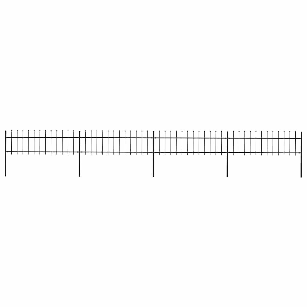 vidaXL Gartenzaun mit Speerspitze Stahl 714,5 x 60 cm Schwarz