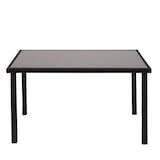 thumbnail of Mesa de poly rattan HWC-G19, mesa de jardín mesa de balcón, 120x75cm ~ negro