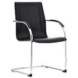 thumbnail of Set de 3 sillas de conferencia Melina en piel sintética Negro