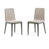 thumbnail of Set de 2 cadeiras de interior em pele sintética,pernas em polipropileno,design elegante, para cozinha, sala de jantar, bar, restaurante Mina/Gelo