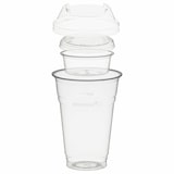 thumbnail of 100x BIO Trinkbecher 400ml + Domdeckel+ 60ml Einsatzbecher stapelbar PLA