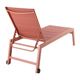 thumbnail of Set van 2 aluminium en klei textilene ligstoelen - Oviala