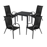 thumbnail of Gartengarnitur Sitzgarnitur 5-tlg. 80x80cm Non-Wood Anthrazit/Schwarz