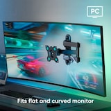 thumbnail of ONKRON Braccio Porta TV 10-35", fino a 20 kg, VESA 75x75 a 100x100 mm, Supporto a Muro Inclinabile, Rotante e Girevole R4-B Nero