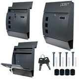 thumbnail of Briefkasten Wandbriefkasten Postkasten Postfach inkl. Zeitungsrolle Anthrazit U3