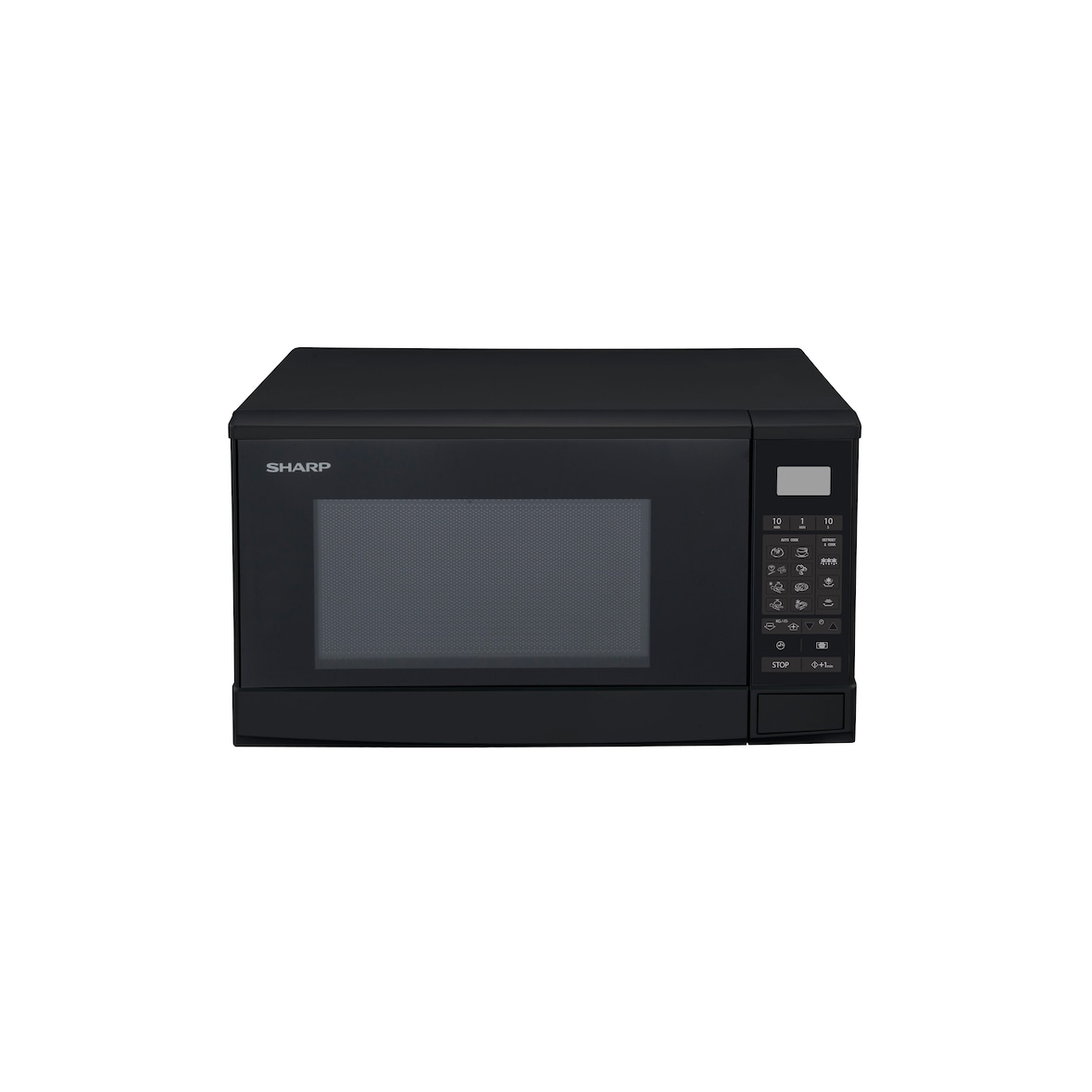 Sharp R270BK Solo Mikrowelle freistehend /  20L / 800W / 10 Leistungsstufen / LED-Beleuchtung im Innenraum / Schwarz