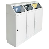 thumbnail of Abfalltrennung FP 45, 3-fach Station. Behälter zur Wandbefestigung, RAL 7035/ProPads, verz. Innenbehälter, 3x45 Liter