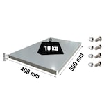 thumbnail of Plateau métallique pour casier + 4 vis. Couleur grise 500x400x35 mm