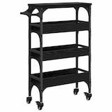 thumbnail of vidaXL Keuken Trolley Zwart Eiken 53 x 20 x 76 cm Bewerkt hout