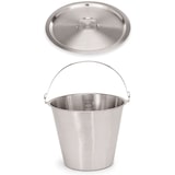 thumbnail of 2x Eimer + Deckel 15 L Chromnickelstahl, silber, Skalierung 1 bis 15 Liter