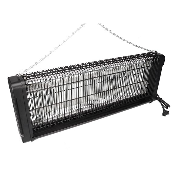 Destructivo de insectos, eléctrico, LED UV, cuadrícula de 2800 V, bandeja de colección extraíble, 150 m², negro