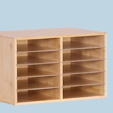 thumbnail of Relaxdays Dokumentenablage Bambus, DIN A4, 10 Fächer, Büro, Home Office, HBT: 31x49x31 cm, Schreibtisch Organizer, natur