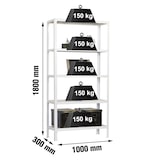 thumbnail of Estante de metal sem parafusos para a casa Simonhome click plus 5/300 branco