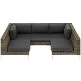 thumbnail of tectake Pieza modular para conjunto de ratán Villanova esquina izquierda  antracita-jaspeado - 404415