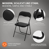 thumbnail of ECD Germany Klappstuhl 4er Set Schwarz, Kunstleder gepolstert, Metallrahmen, platzsparend, belastbar bis 110 kg, wetterfest