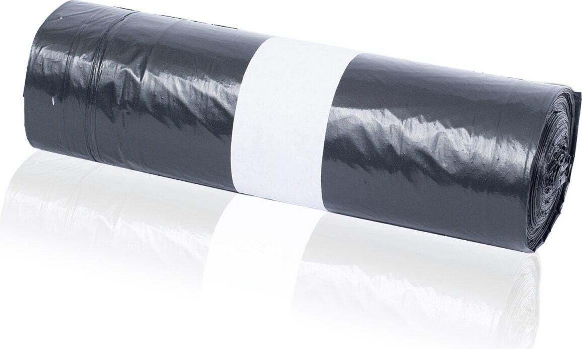100 Müllbeutel LDPE Folie 60 Liter mit Zugband Abfallsäcke Müllsäcke schwarz