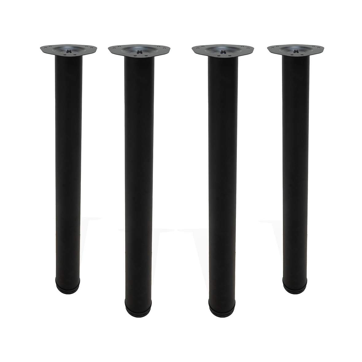 4er Set Metall Möbelfüße 710mm Schwarz matt Ø60mm Tischbeine höhenverstellbar