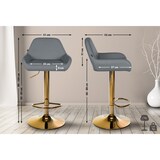thumbnail of Sgabello da bar Braga in similpelle oro grigio