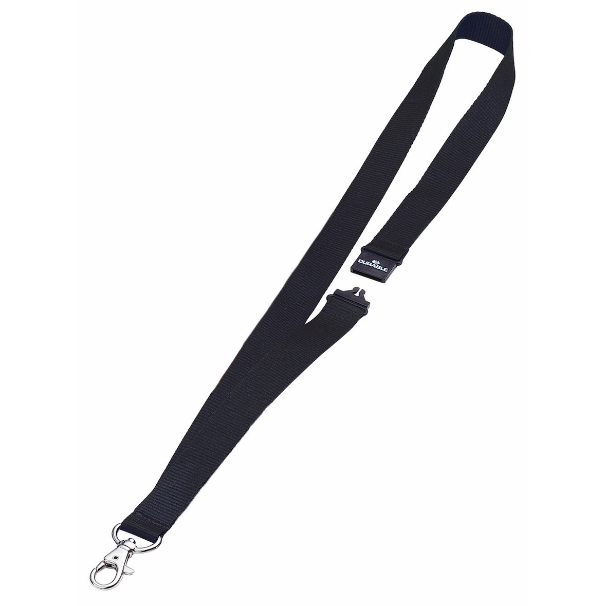 DURABLE - 8137-01  Cordoncino in tessuto 20 con moschettone, nero