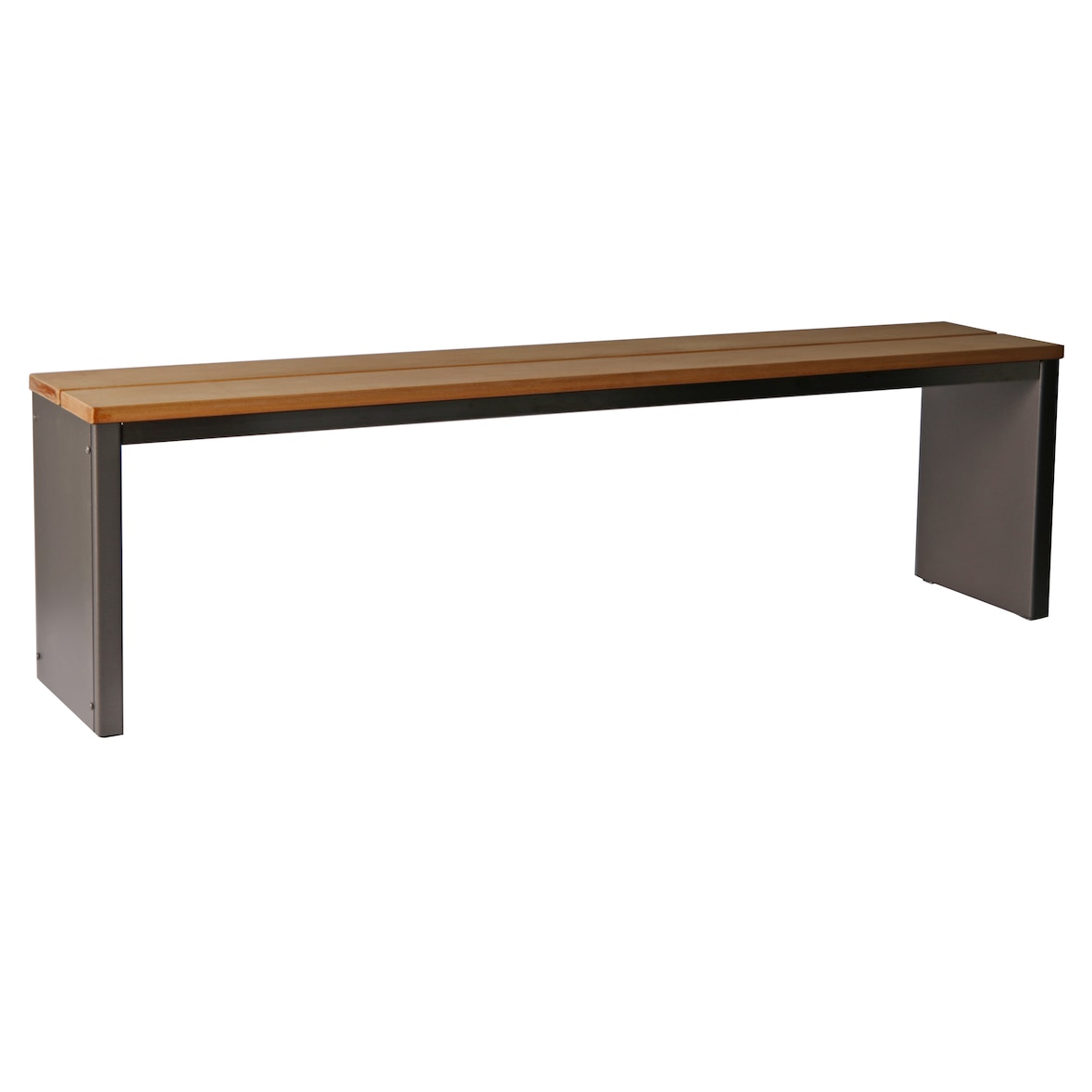 Parkbank, BxTxH: 150x30x40 cm, (D-Form) moonstone-grau SZAGATO Made in Germany Sitzbank Metall Umkleidebank Parkbank wetterfest Parkbänke