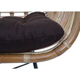 thumbnail of Silla de comedor HWC-P17, silla de cocina silla de mimbre sillón de ratán silla de ratán, Kubu ratán metal ~ tapicería marrón