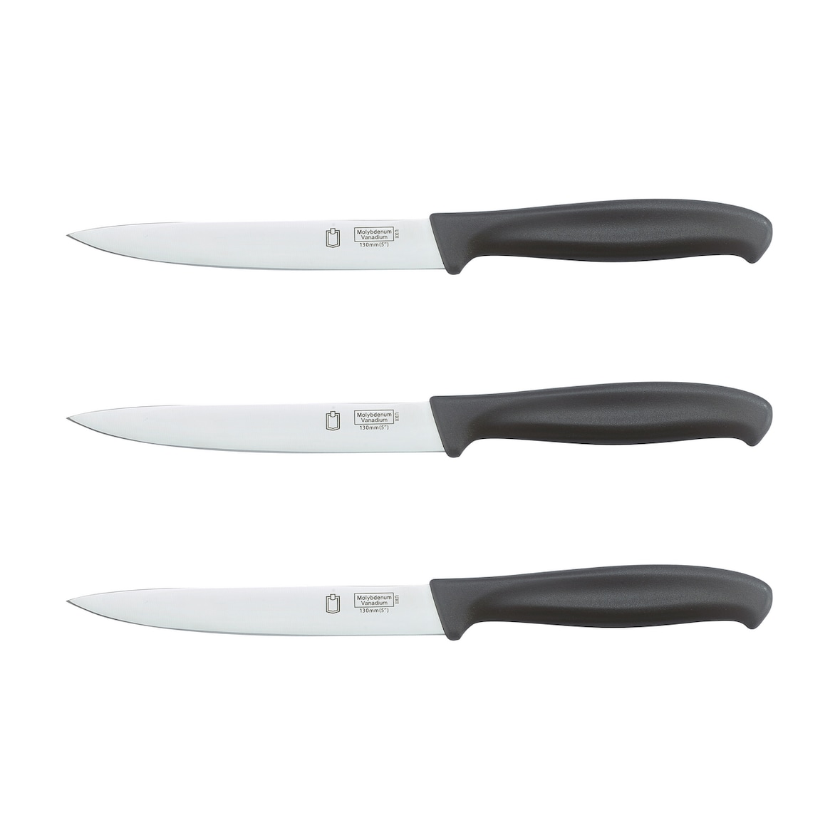 METRO PROFESSIONAL Allzweckmesser Utility knives, Edelstahl, 13 cm, schwarz, 3 Stück