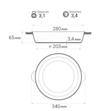 thumbnail of Ø28cm Gusseisenpfanne mit Deckel-Bratpfanne aus Gusseisen Bräter Schmortopf aus Gusseisen zwei Griffe Servierpfanne