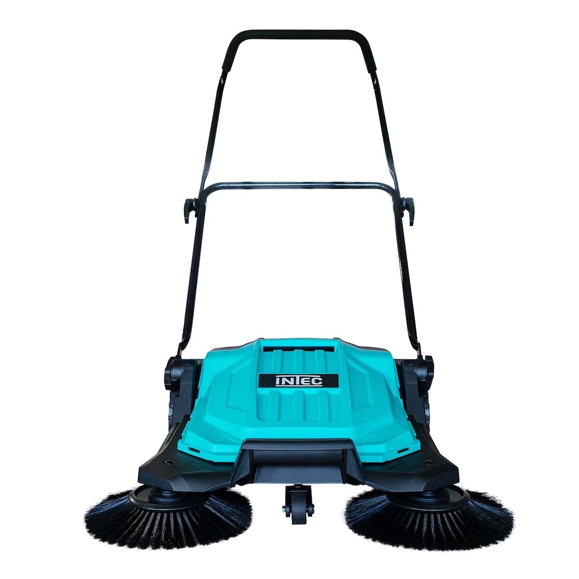 Handkehrmaschine mit 2 Bürsten Mechanische Kehrmaschine Blatt Schmutz Kehrbreite 63 cm Behälter 20L Terrassenreinigung Alleen INTEC