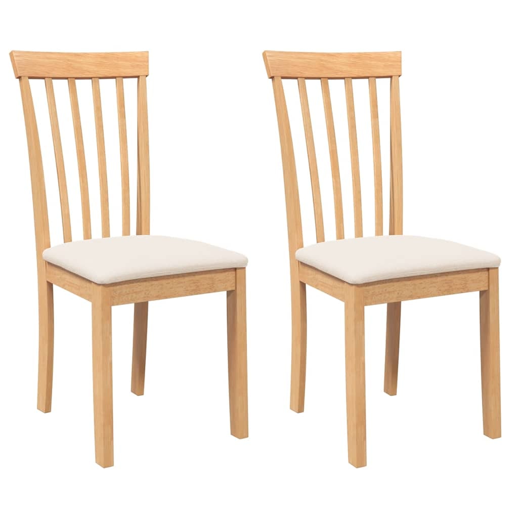 Chaises à manger coussins 2 pcs naturel bois massif caoutchouc Modèle Vega Master Vintage