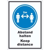 thumbnail of Abstand halten Keep distance Symbol und Text Aufkleber A1 (594x841mm)