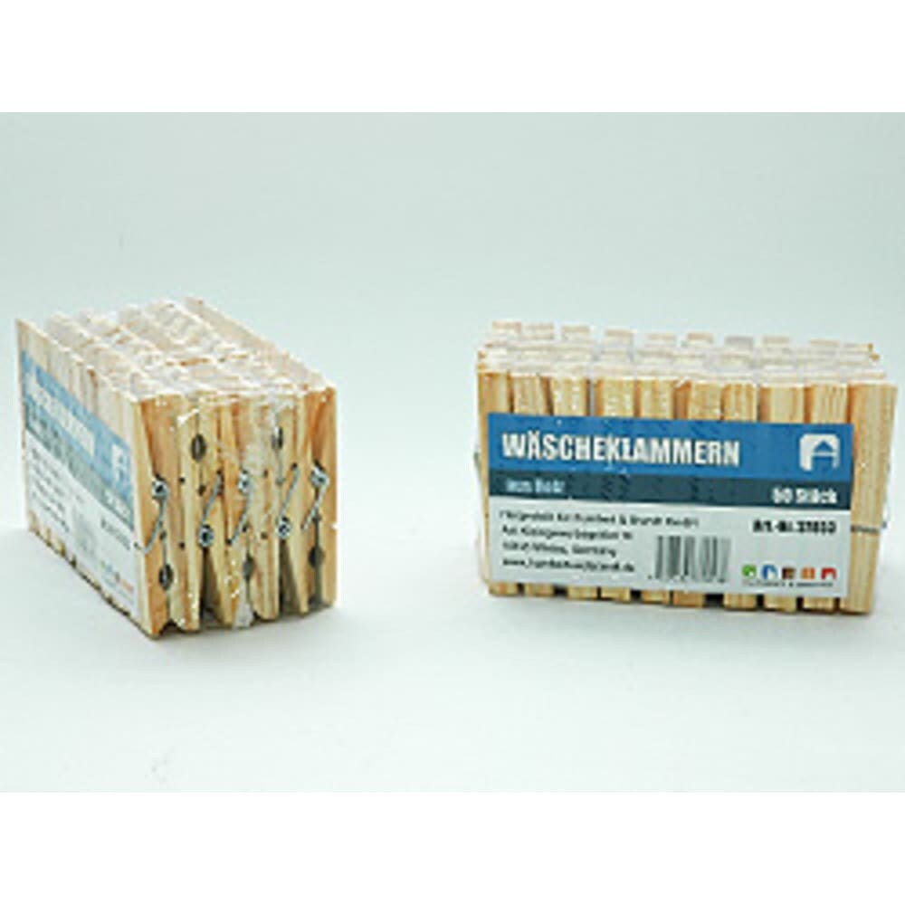 Wäscheklammern, 50 St., Holz, 7,5 x 1cm