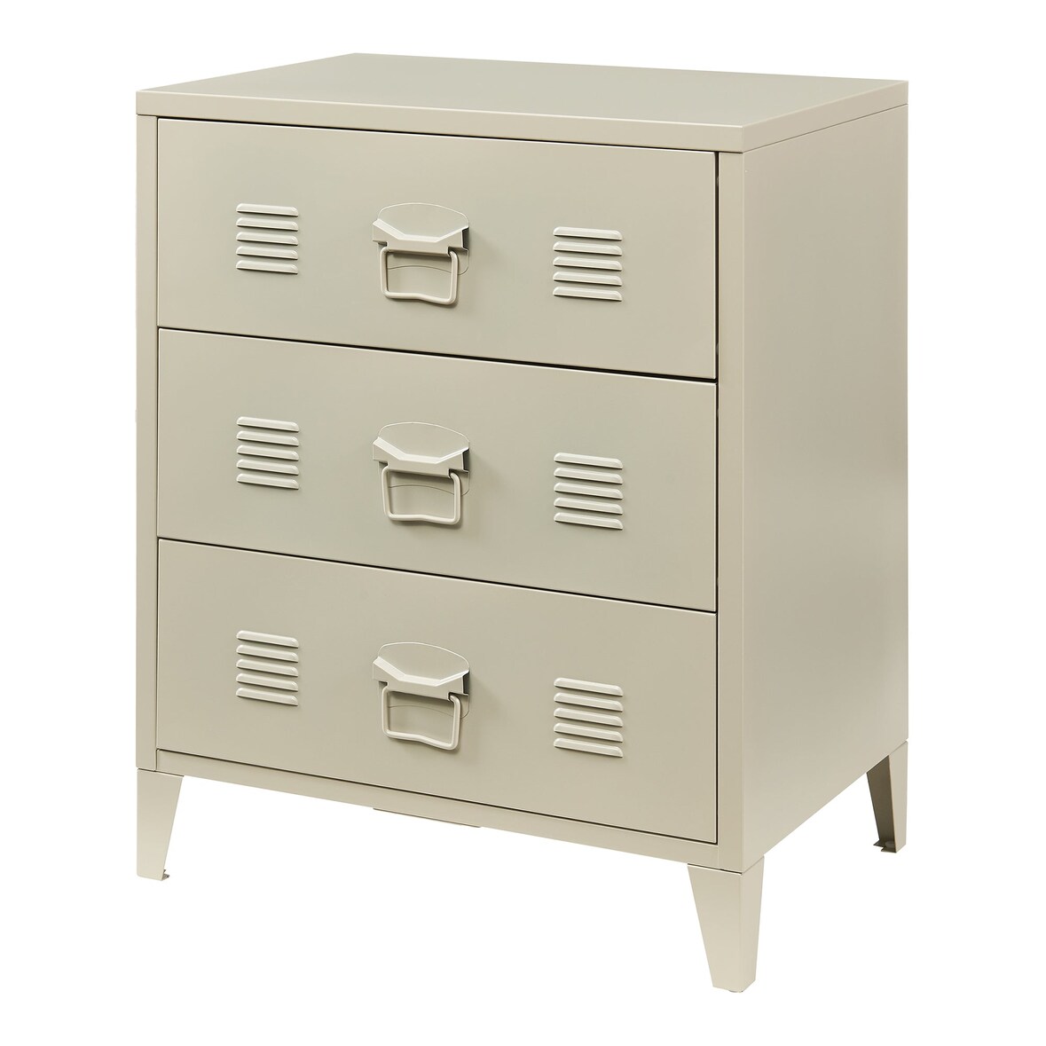 Helloshop26 - Praktische Metallkommode für Eingangsbereich Wohnzimmer oder Schlafzimmer mit 3 Schubladen Stahl 72 x 60 x 40 cm 03_0009302