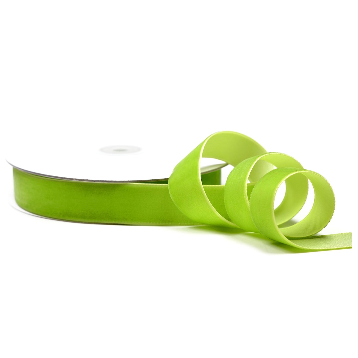 22mm Samtband 10m Schleifenband Geschenkband Borten Stoffband Hellgrün / Maigrün