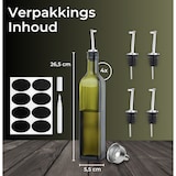 thumbnail of Olieflessen - 4 Delige Set - 500ML - Groen - Met RVS Schenktuit, Trechter, Stickers & Stift - Olie- en Azijnstel - Glazen Oliefles - Olijfolie Fles