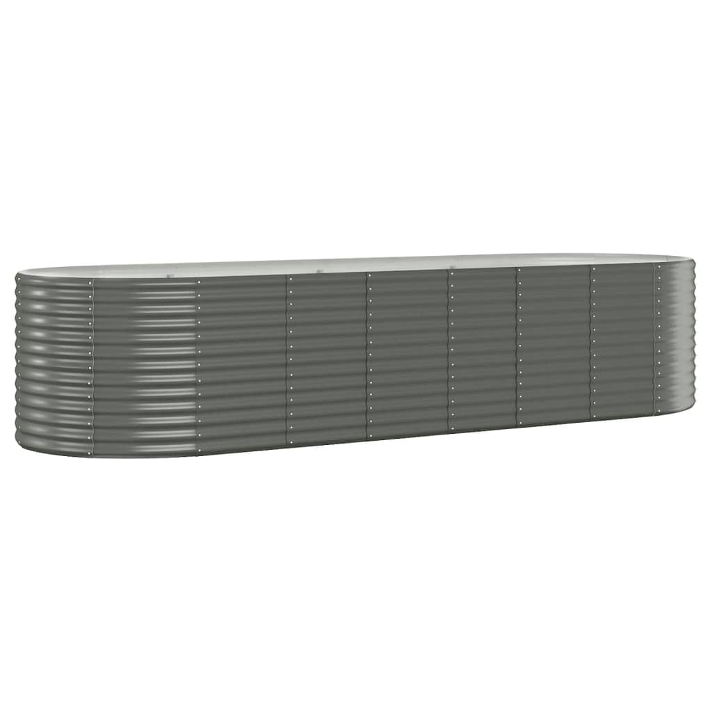 vidaXL Hochbeet Verzinkter Stahl 322x100x68 cm Grau
