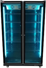 thumbnail of Romux® Gefrierschrank MD 1200 Liter 2 Türen Schwarz mit Belüftet | Professioneller Gefrierschrank mit Glastür & LED