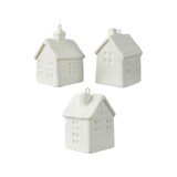 thumbnail of Christbaumschmuck Haus Porzellan 6,5cm Figur 1 Stück sortiert Weihnachtsbaum Anhänger Weihnachten Weihnachtsbaumschmuck Winterdorf Dorf Hütte Weiß
